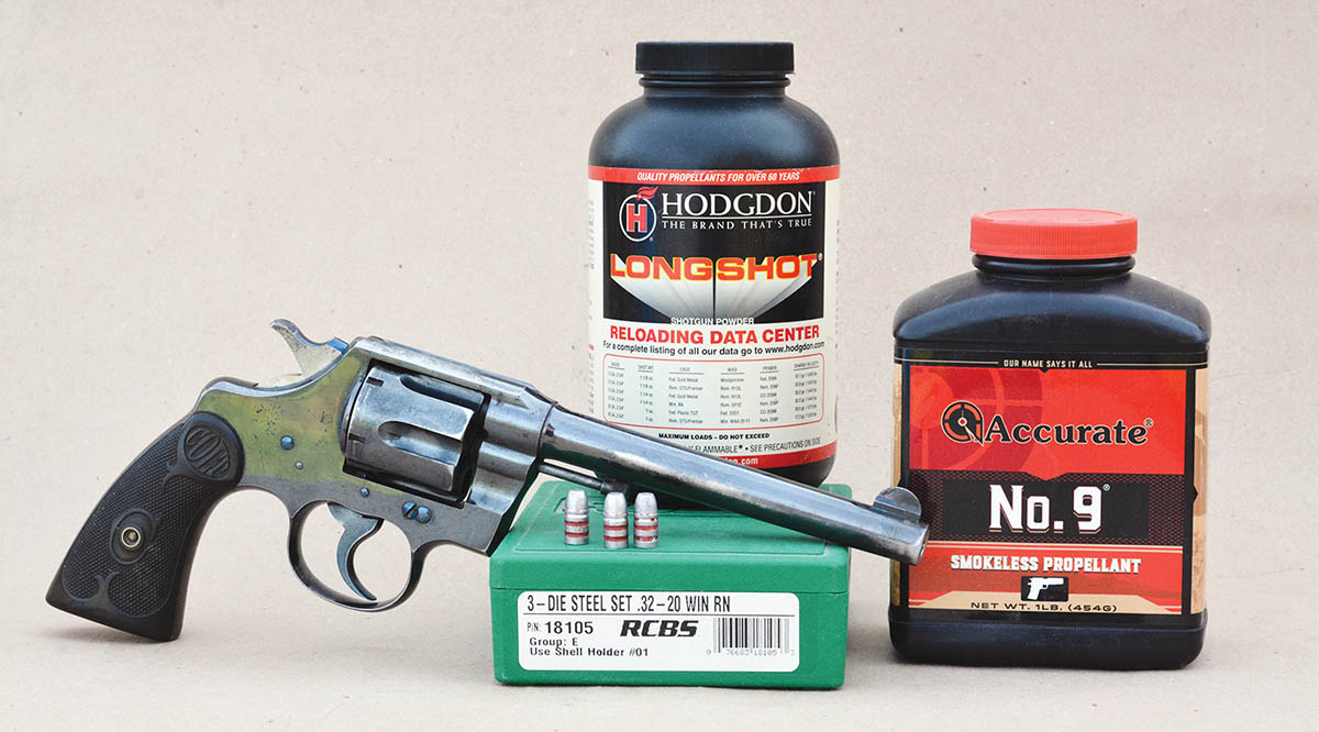 The Colt Army Special chambered in 32-20 will easily handle +P loads that will push the Rim Rock 115-grain cast bullet at 1,200 fps.